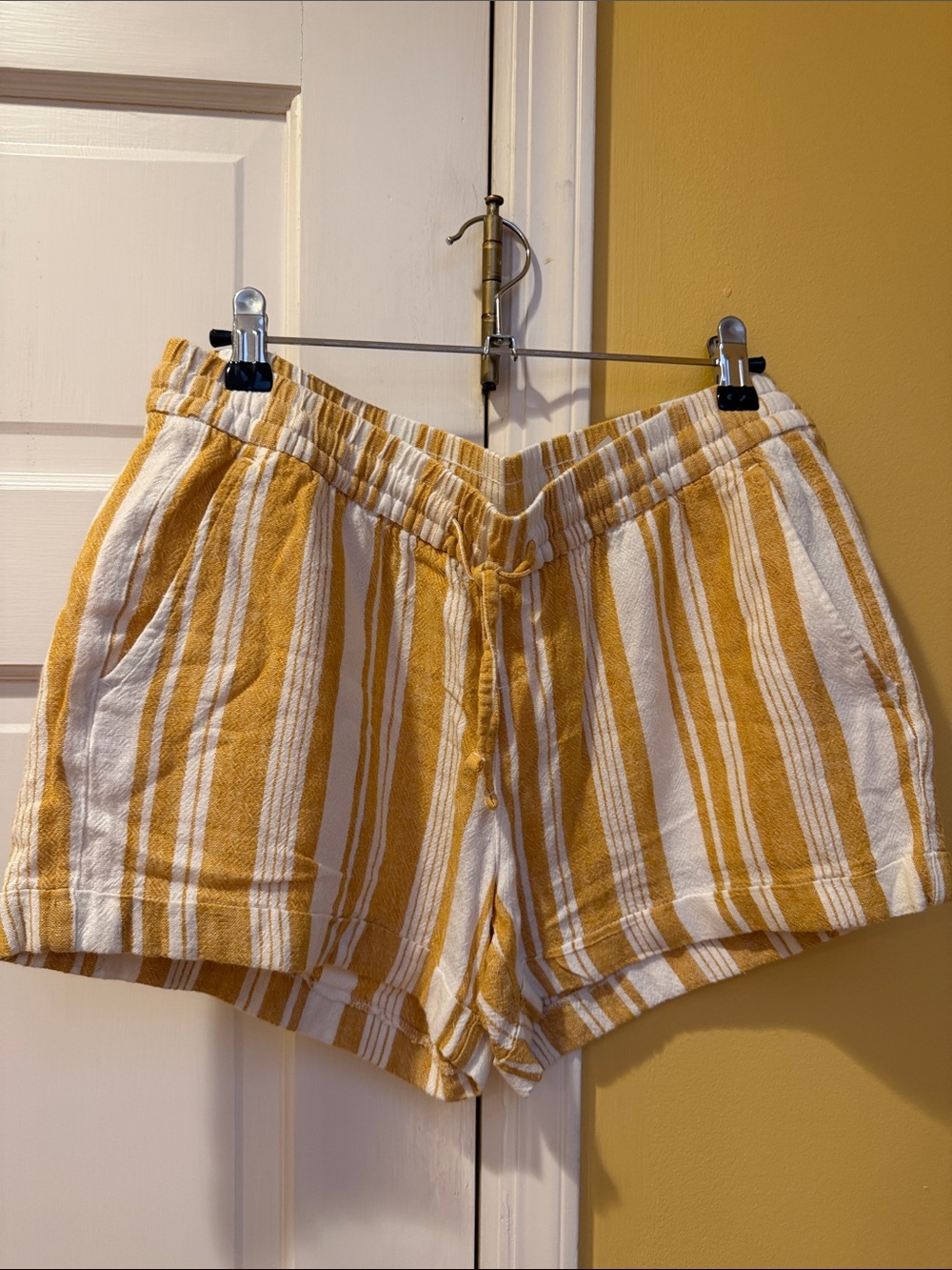 Old Navy Yellow and White striped Women's Shorts, medium